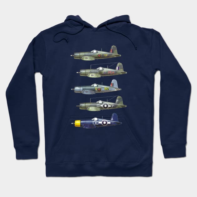 Vought F4U Corsair WWII Fighter plane Hoodie by Jose Luiz Filho